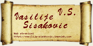 Vasilije Šišaković vizit kartica